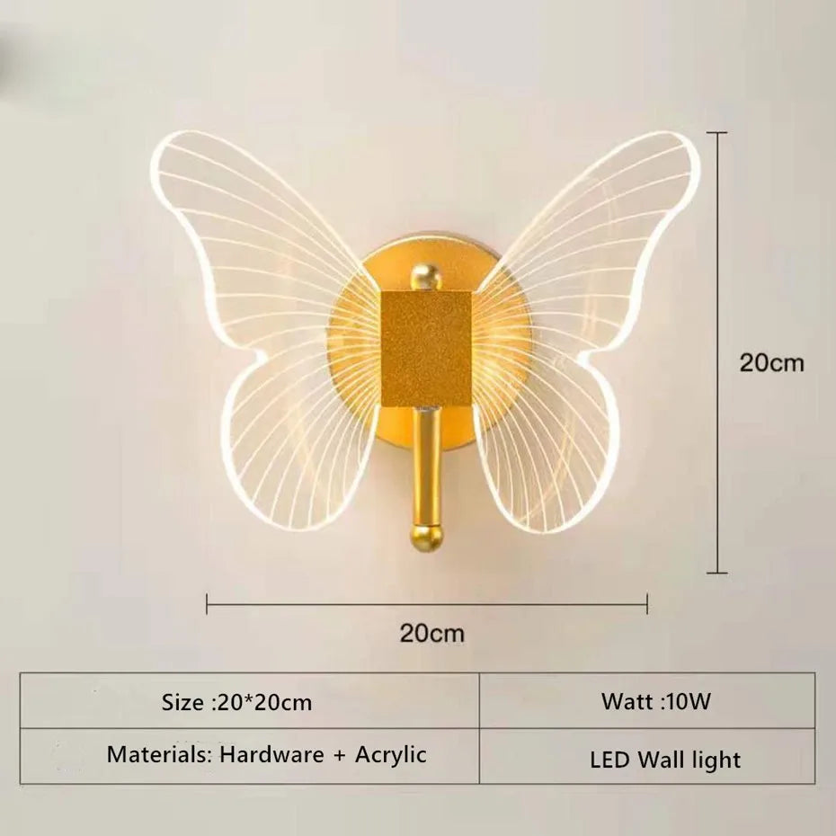 lustre papillon led suspension acrylique maison déco