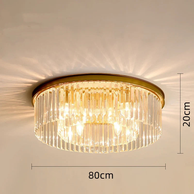 plafonnier en cristal de luxe métal minimaliste pour intérieur