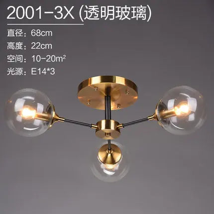 lustre moderne en verre clair pour une déco élégante