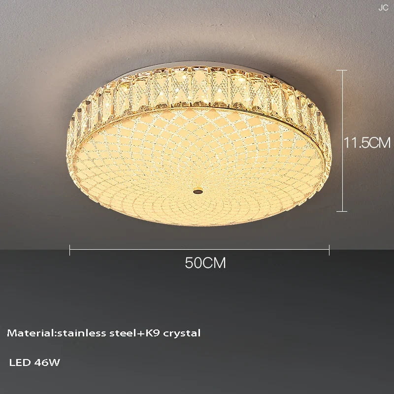 plafonnier led de luxe en cristal design moderne haute qualité 	 lampara