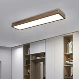 plafonnier carré à led moderne en bois pour intérieur