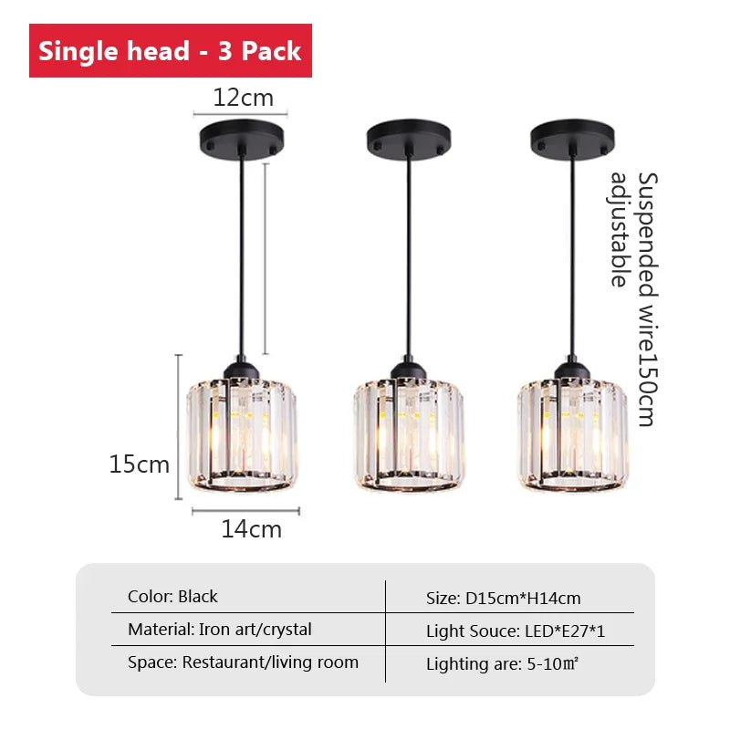 lustre moderne en cristal pour éclairage décoratif élégant
