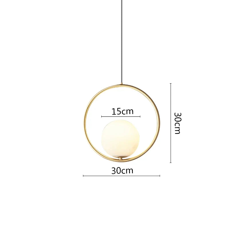 Suspension Anneau en métal noir LED