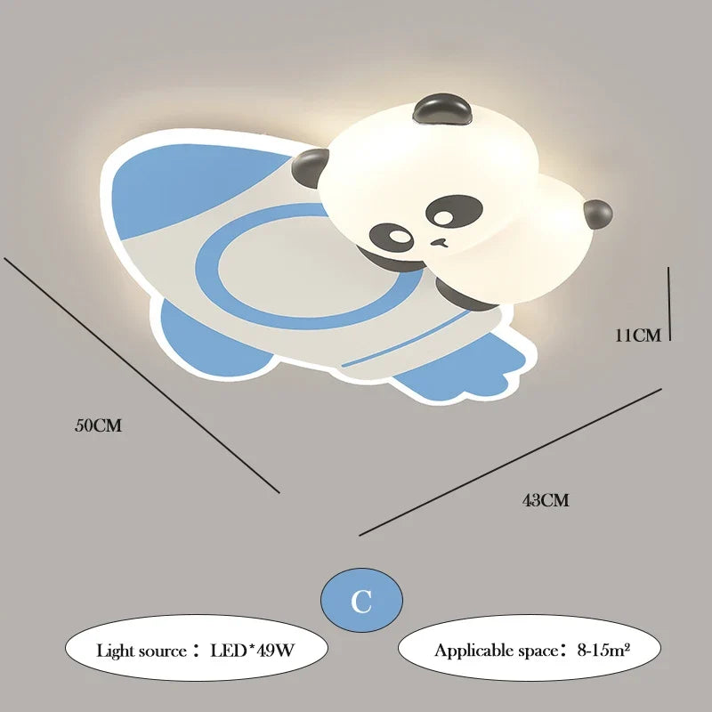 plafonnier panda mignon pour chambre d'enfant moderne minimaliste