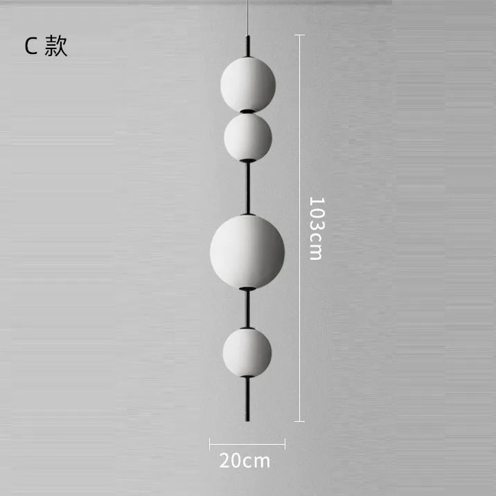 Modern minimalist restaurant chandelier, living room decoration Nordic white glass kitchen island, bedroom lighting chandelier