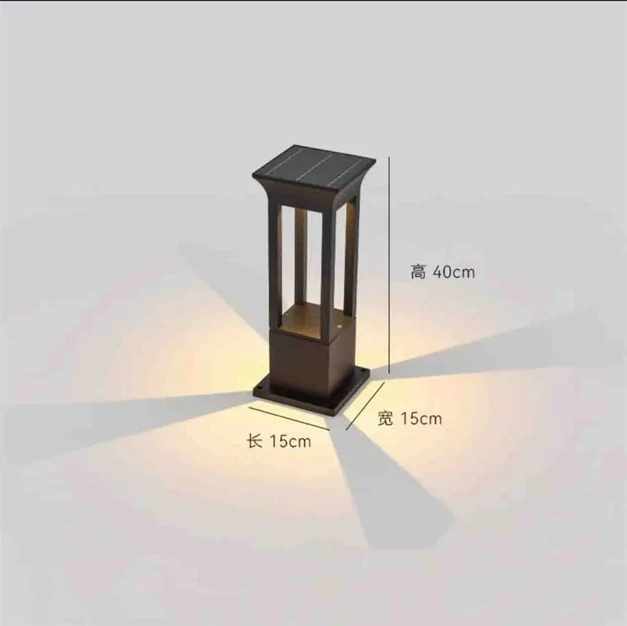 lampe solaire d'extérieur en aluminium pour éclairage de jardin