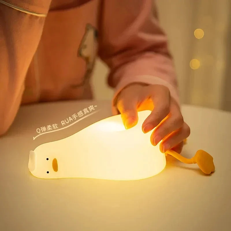 veilleuse canard en silicone rechargeable usb dimmable cadeau anniversaire