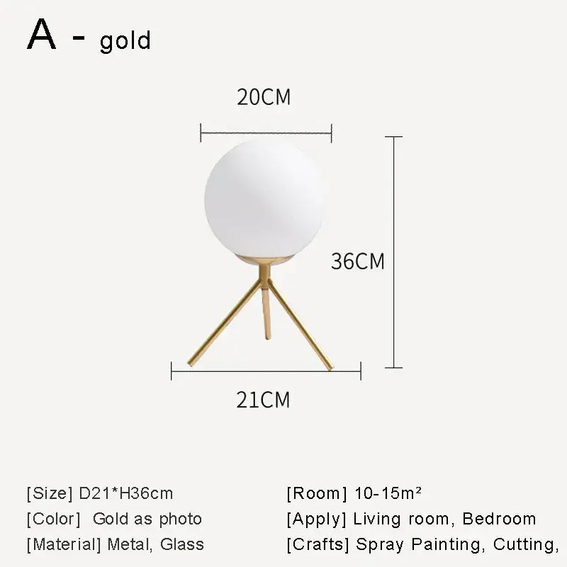 lampe à poser nordique en verre pour décoration moderne
