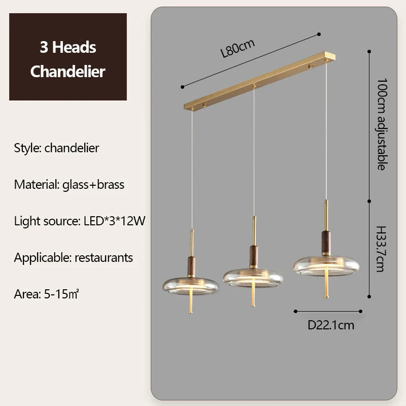 suspension en laiton et noyer design nordique luxueux