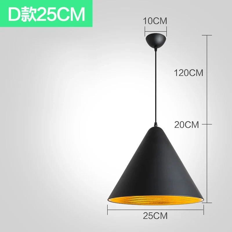 lustre industriel rétro led en fer nordique suspension éclairage