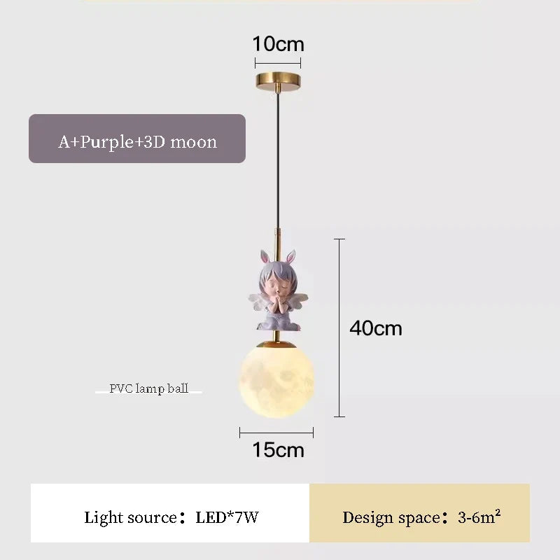 applique murale ange moderne pour chambre d'enfant décorative