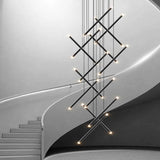 Lustre moderne LED lustre d'escalier lustre de salon longue colonne terrasse intérieure les couloirs Suspension de grenier