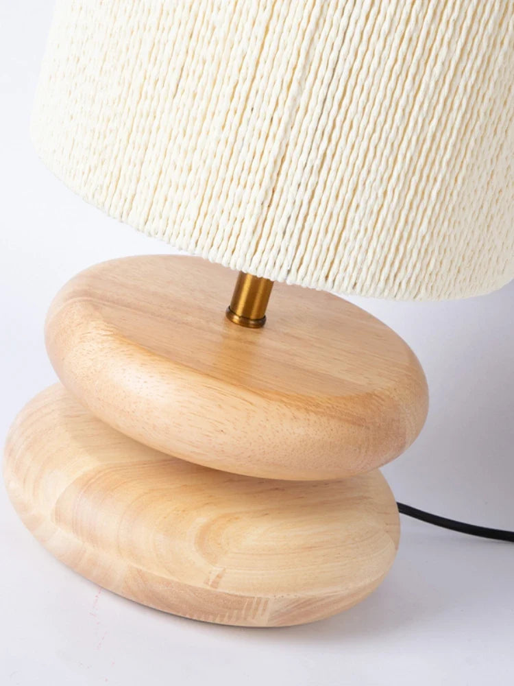 Solid Wood Design Creative Walnut Color Living Room, Study, Bedroom, Bedside, Japanese Style Atmosphere Decoration E27 Desk Lamp