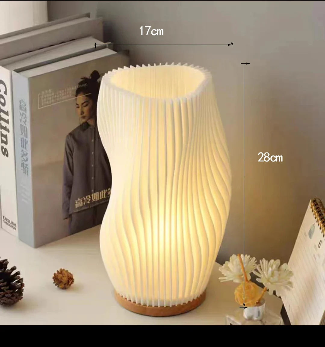 Lampe à poser Abat-jour imprimé en 3D de Style crème française