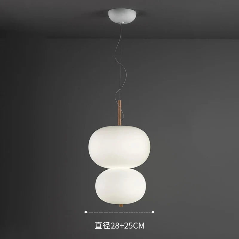 Kobuc Design nordique salon suspension avec grande boule ronde abat-jour en verre créatif bois lustre salle à manger chevet