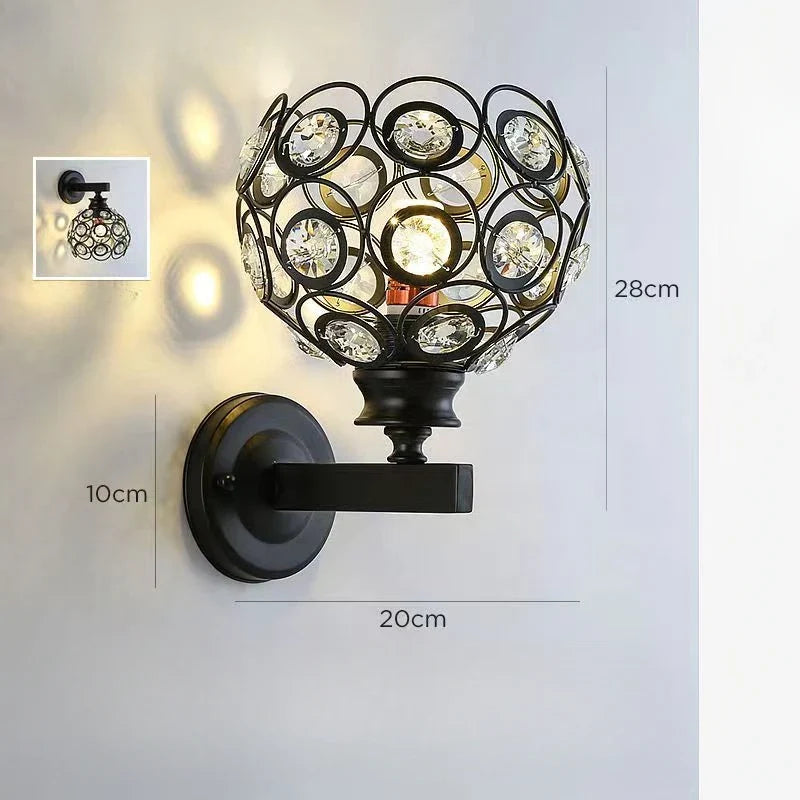 applique murale en cristal style européen coupe diamant brillante art déco