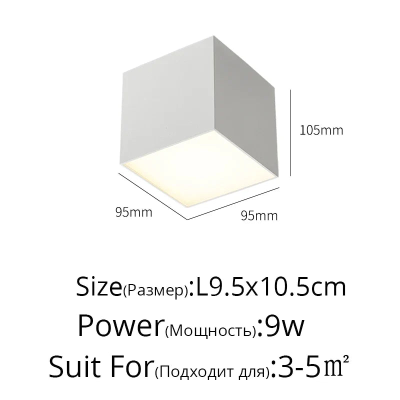 Plafonniers Led créatifs en acrylique blanc et noir