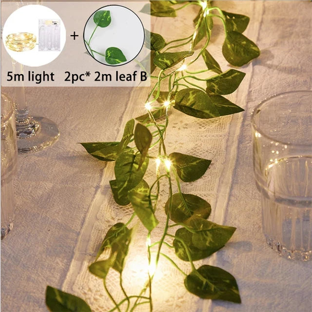 guirlande lumineuse led feuilles d'érable pour décoration de Noël