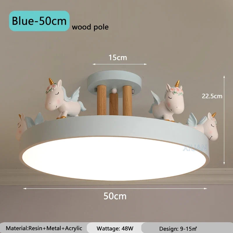 lustre enfant motif cheval pour chambre garçon fille