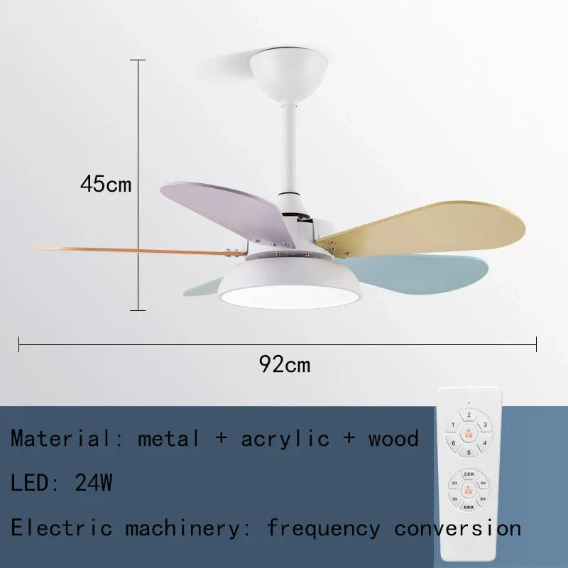 suspension ventilateur led moderne avec télécommande