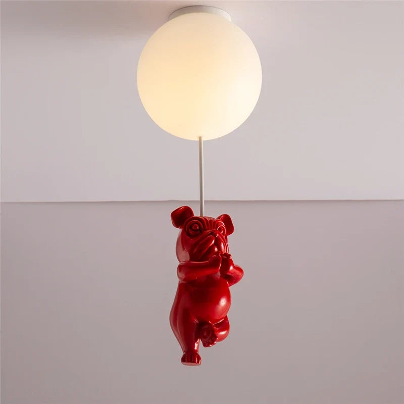 plafonnier créatif animal chien en résine pour décor amusant