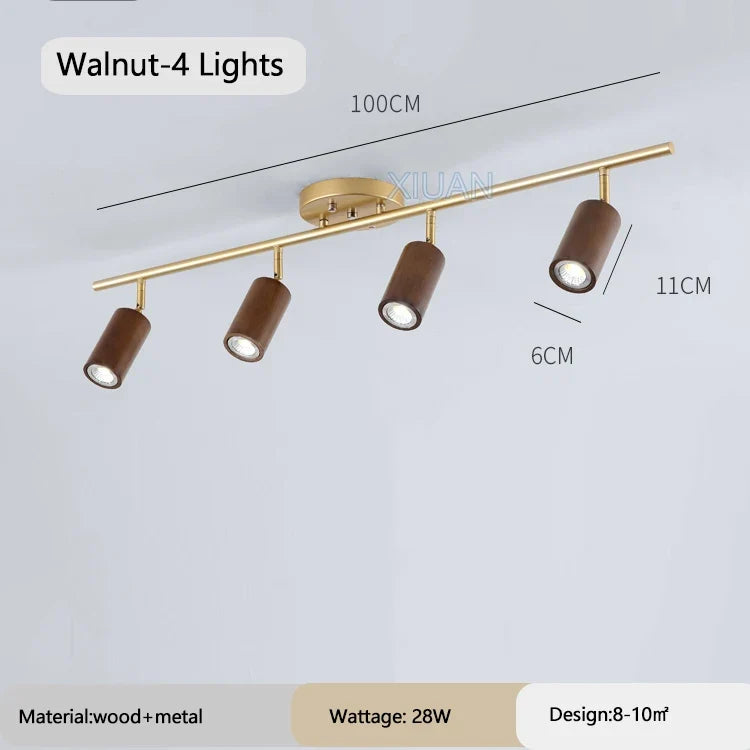 spot de plafond réglable en bois pour hôtel et magasin