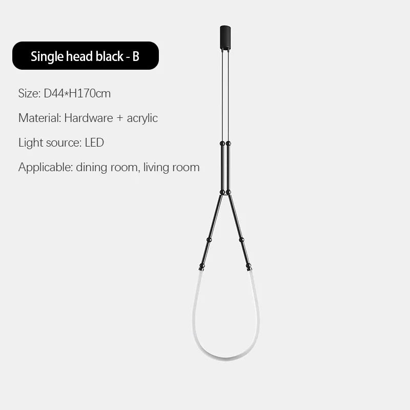 lustre minimaliste moderne italien led créative en bambou