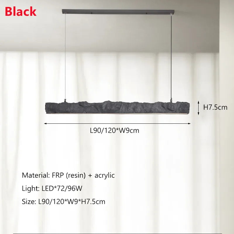 Nordic Minimalist Wabi-Sabi Wind LED Strip Restaurant Pendant Lights Home Decor Dining Room Bar Chandelier Hanging Lamp Fixtures