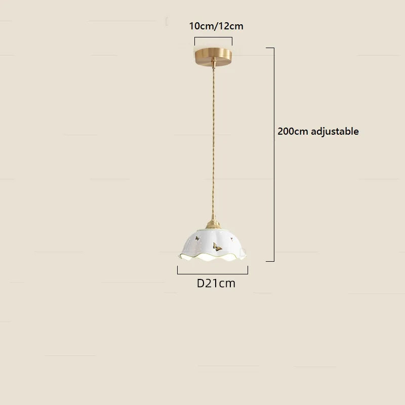 Suspension fleur en céramique moderne