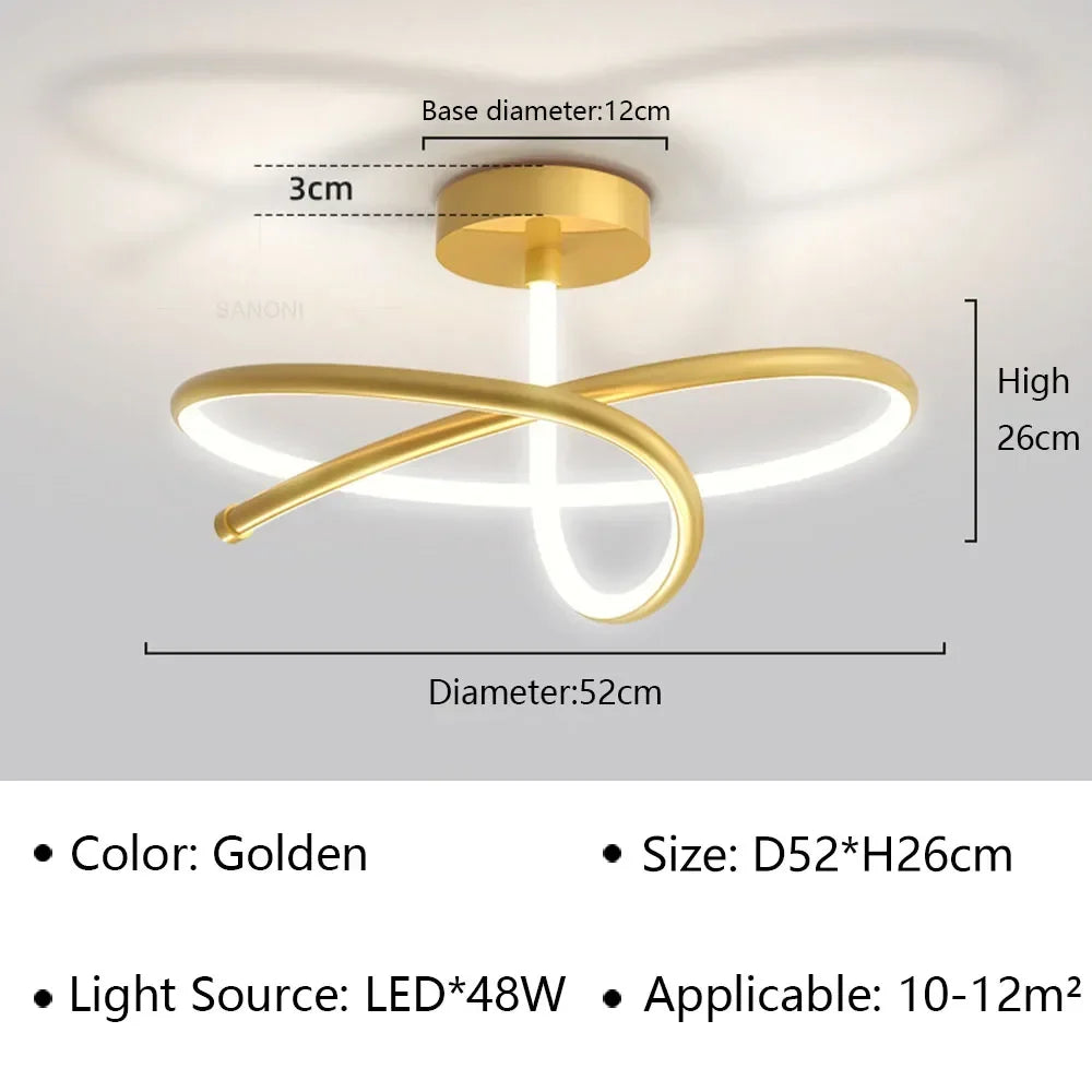 lustre moderne à leds pour décoration intérieure élégante