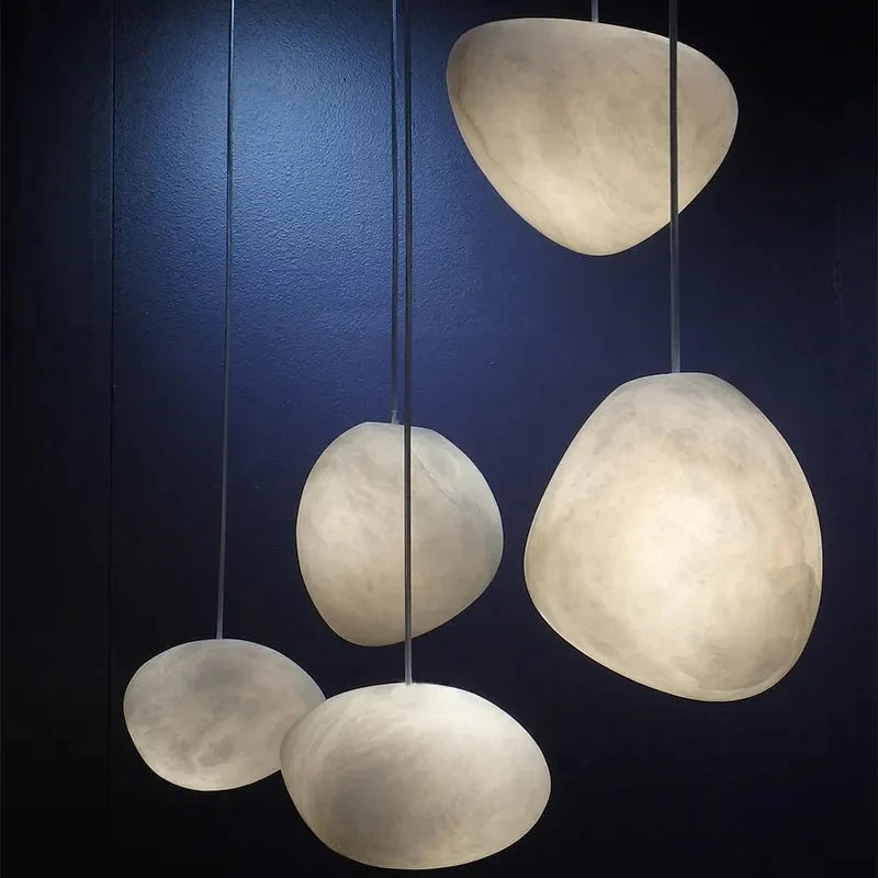 Suspension led en gypse flocon de neige avec texture marbre