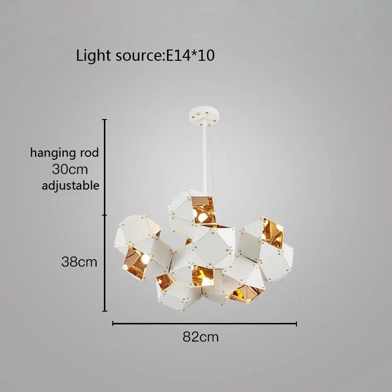 suspension led cube art déco style assorti 	 saison