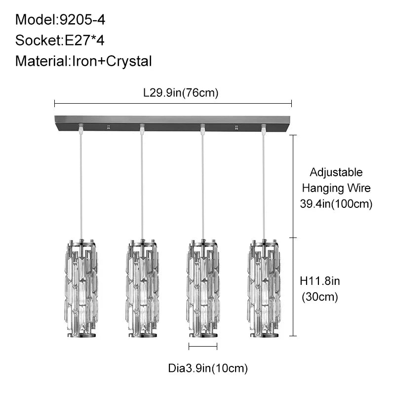 lustre en cristal moderne pour éclairage intérieur élégant