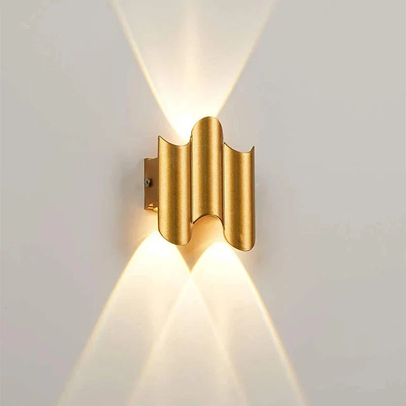 Applique murale LED lumière extérieure étanche IP65 porche jardin applique et intérieur chambre chevet décoration éclairage lampe en aluminium doré