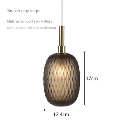 Lampe suspension verre blanc ambre moderne