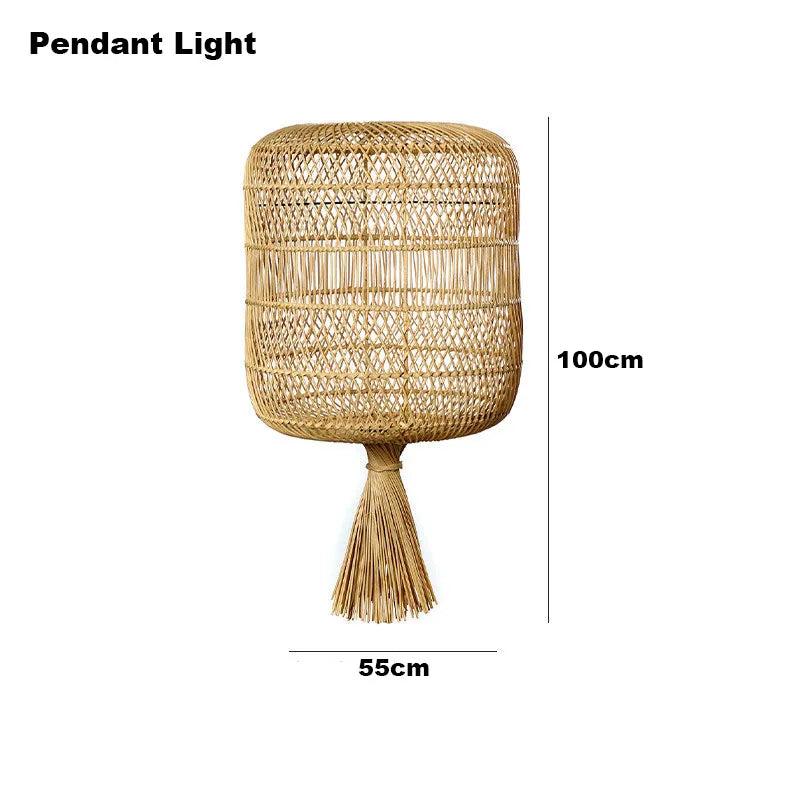 Lampadaire en rotin style Vintage nostalgique Simple