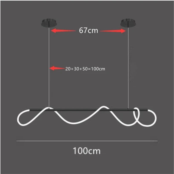 Modern minimalist hose LED restaurant chandelier used for kitchen, bar, hanging, lighting, and decorative lighting fixtures