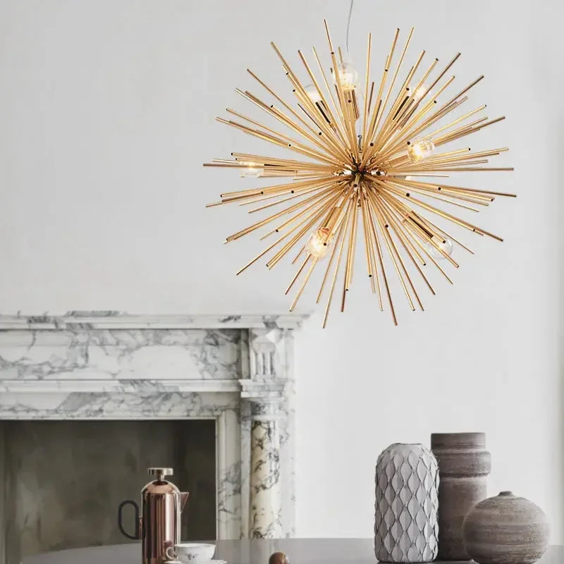 lustre boule hérisson décoration maison style nordique lumineux