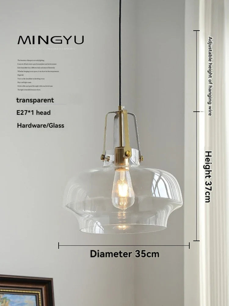 suspension nordique en verre avec leds moderne