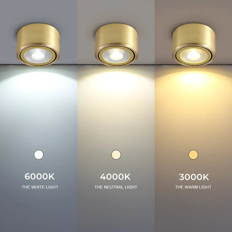 downlight led en cuivre spots réglables cob pour décor maison