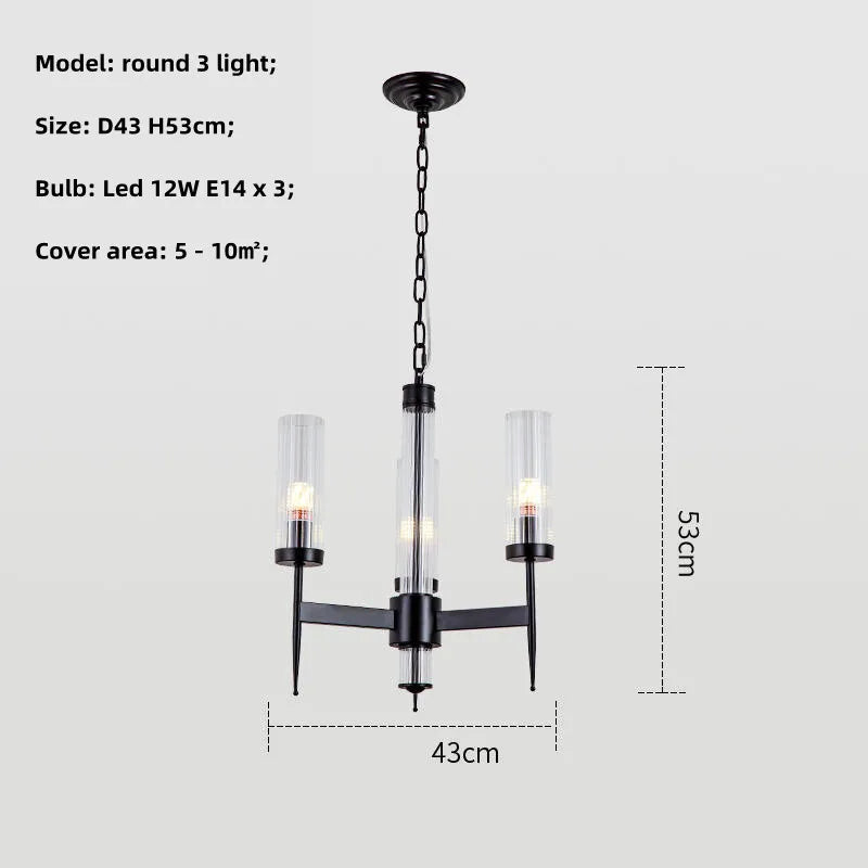 Lustre métal or verre LED