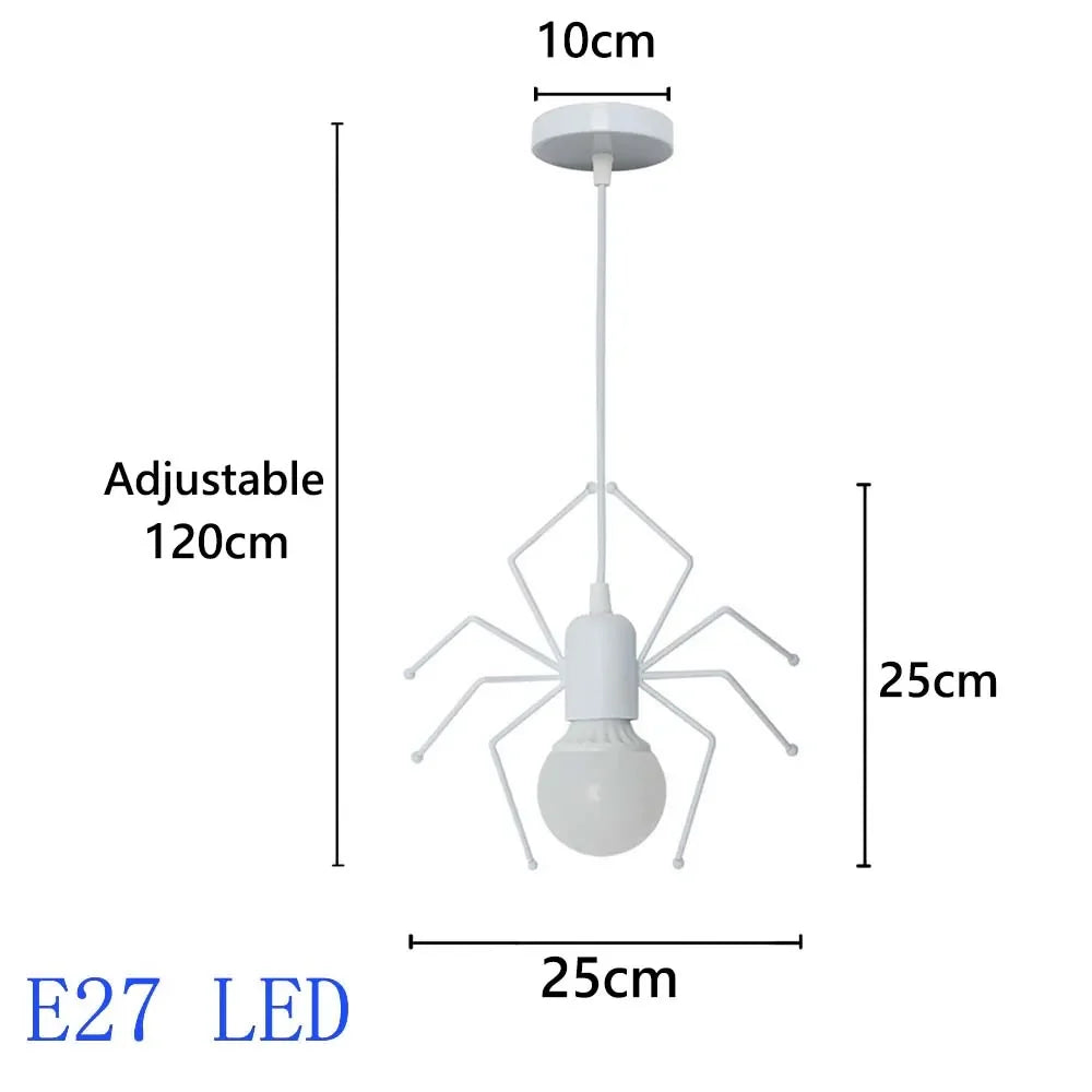 Suspension rétro nordiques petit fer homme araignée lampe suspendue lumière d'escalade LED pour Loft chambre d'enfants café Bar