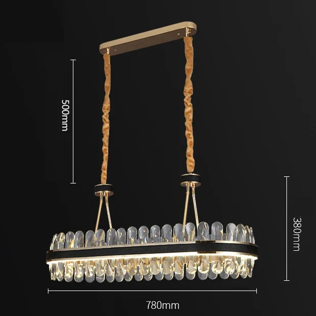 suspension en cristal et cuir pour éclairage moderne créatif de la maison