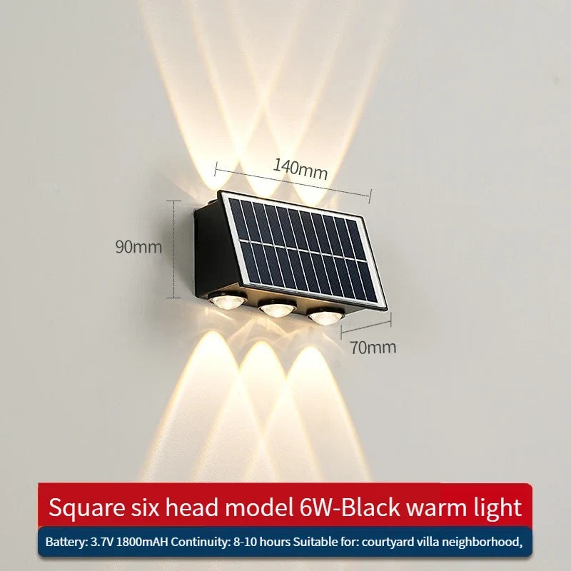 applique murale solaire led moderne étanche pour extérieur jardin cour rue
