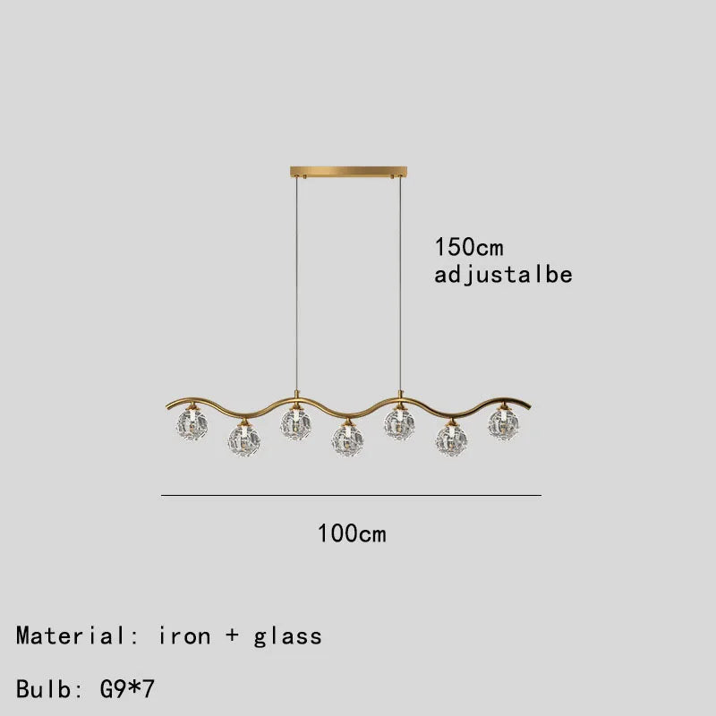 suspension moderne en verre et métal pour intérieur