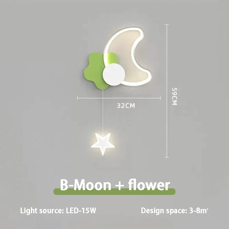 applique murale nuage et lune pour chambre d'enfant