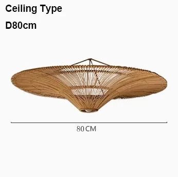 Lustre nordique en rotin parapluie moderne