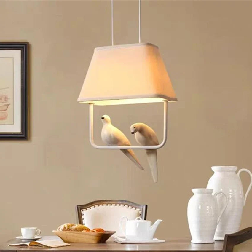 lustre style japonais simple avec suspension oiseau
