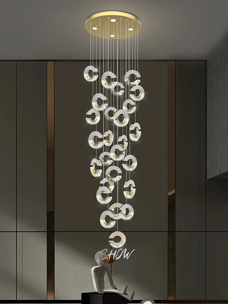 lustre moderne en cristal design loft pour éclairage minimaliste