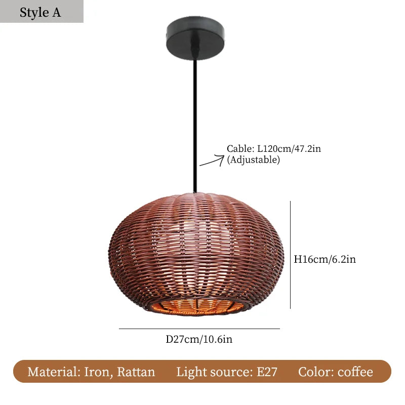 plafonnier wabi sabi en rotin pour décoration moderne et élégante
